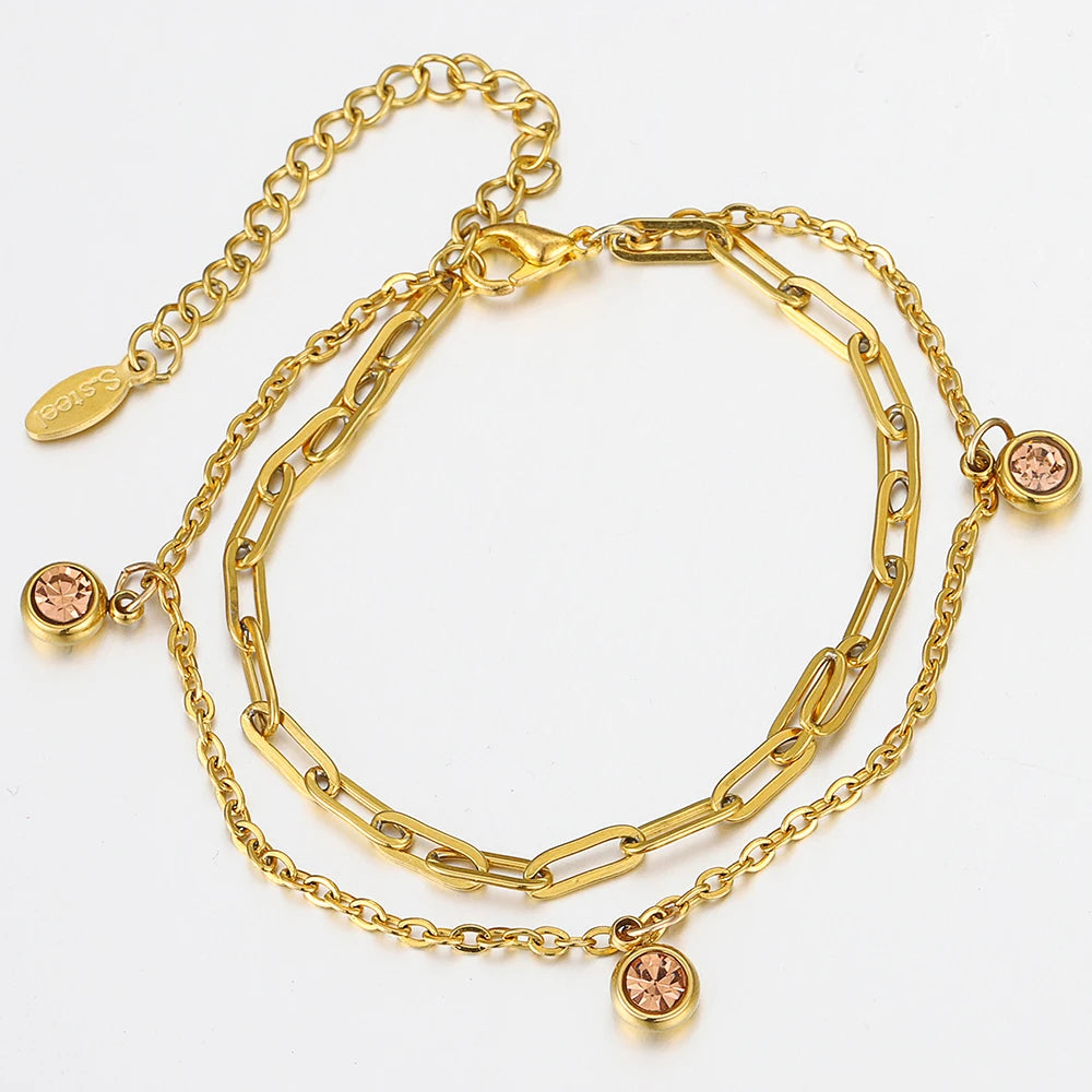20pcs 6mm Stainless Steel Rhinestone Beads Gold Color Crystal Charms Pendants for Necklace Bracelet Jewelry Making Charm 2030